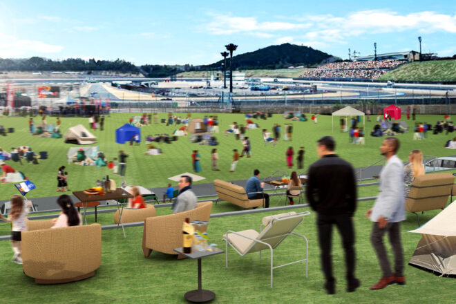 モビリティリゾートもてぎのオーバルコースが、キャンプもできる開放的な観客席に変身。MotoGP日本GPの開催概要が発表