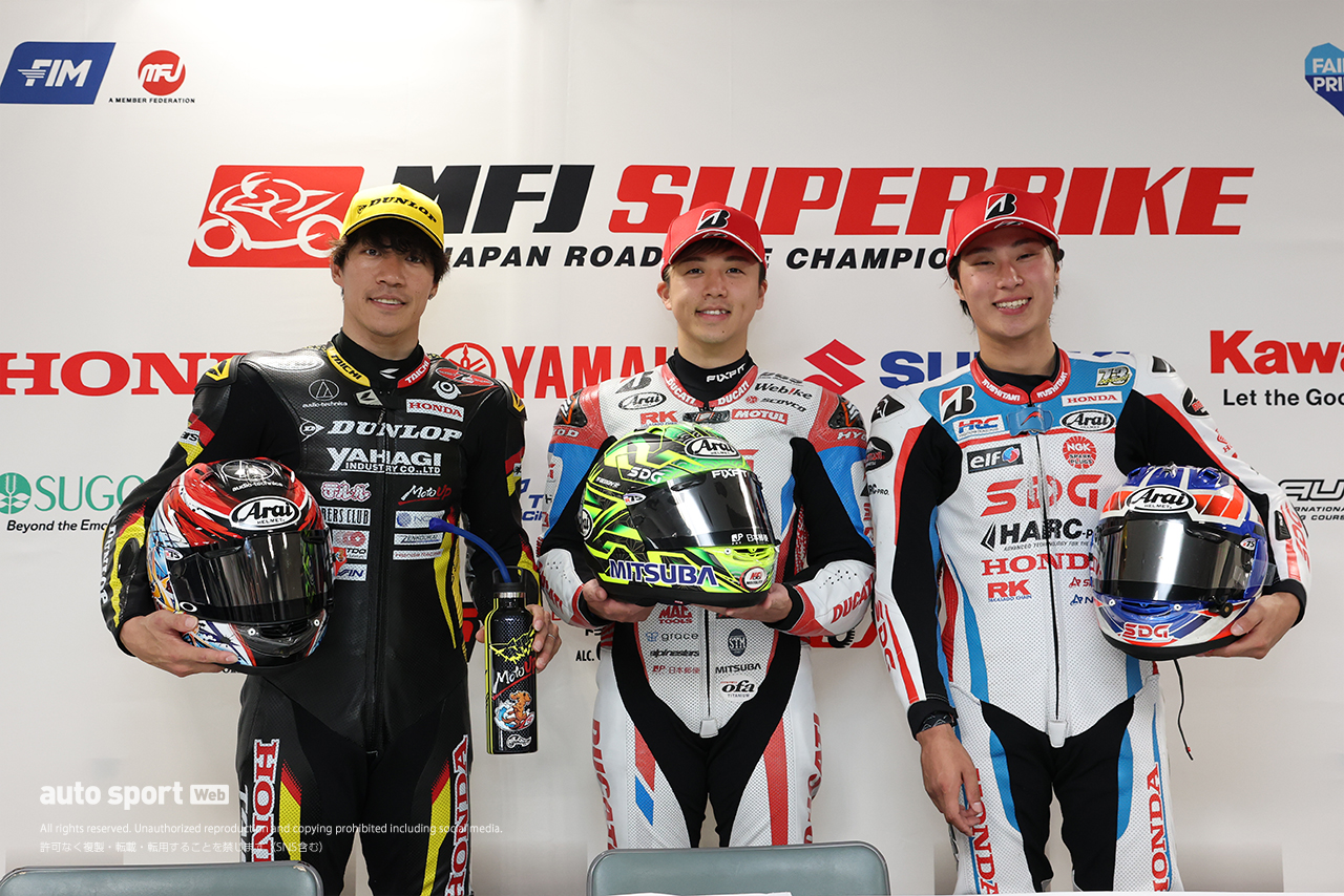トップ3会見の様子／2026全日本ロード第1戦もてぎ JSB1000 決勝トップ3会見の様子／2026全日本ロード第1戦もてぎ JSB1000 決勝