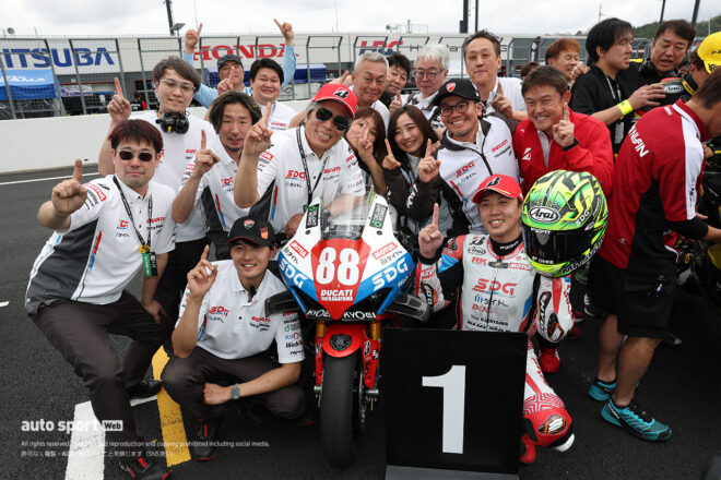2年連続でのポール・トゥ・ウインを挙げた水野涼（SDG DUCATI Team KAGAYAMA）