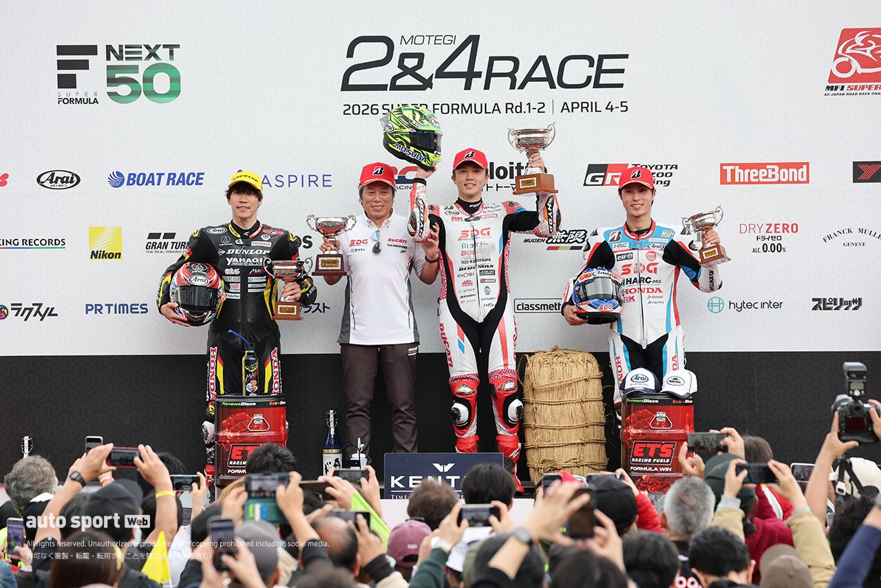 ポディウムの様子／2026全日本ロード第1戦もてぎ JSB1000 決勝