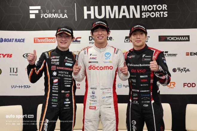 2戦を制した太田「勝って兜の緒を締める」。阪口が復活の2位、福住は新天地で初表彰台【第2戦もてぎ決勝会見】