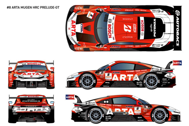 ARTA、8号車＆16号車プレリュードGT500の2026年カラーを発表。オレンジとブルーの閃光がサーキットを貫く
