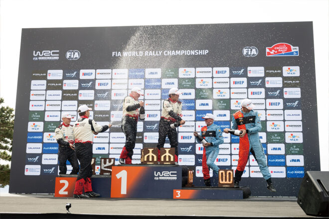 2026年WRC第4戦クロアチアの暫定表彰式