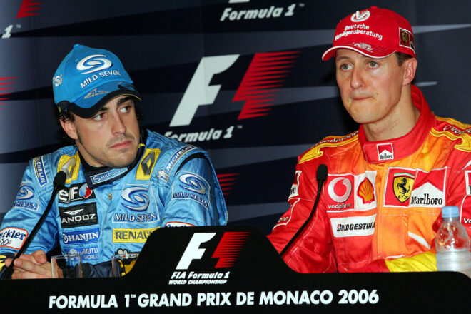 フェルナンド・アロンソ（ルノー）＆ミハエル・シューマッハー（フェラーリ）