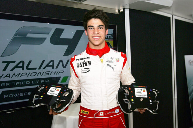 2014年イタリアF4選手権のチャンピオンに輝いたランス・ストロール（プレマ・パワーチーム）