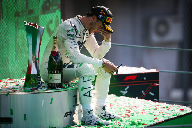 2020年F1第8戦イタリアGP　初優勝を飾ったピエール・ガスリー（アルファタウリ）