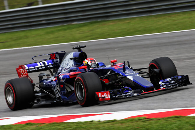 2017年F1第15戦マレーシアGPでF1デビュー戦を迎えたピエール・ガスリー（トロロッソ）