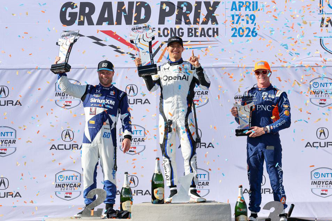 2026年NTTインディカー・シリーズ第5戦ロングビーチ・グランプリ　表彰式の様子