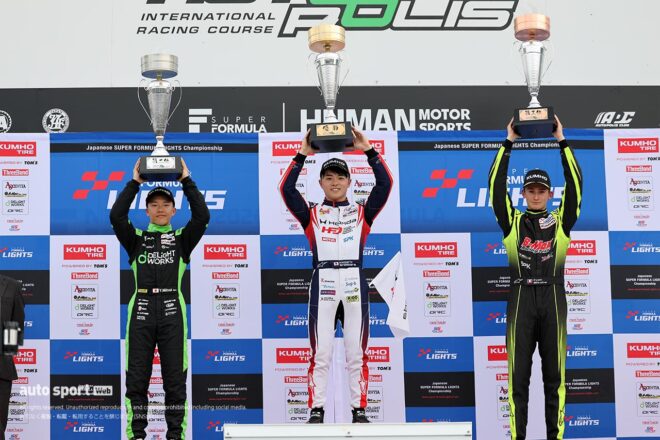 全日本スーパーフォーミュラ・ライツ選手権第4戦オートポリスは新原光太郎がポール・トゥ・ウインで初優勝を飾る