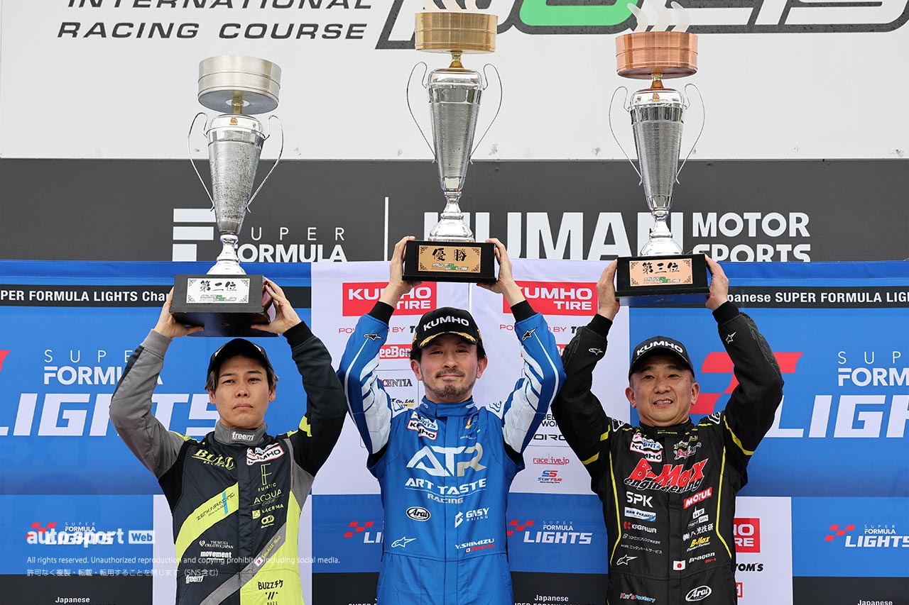 全日本スーパーフォーミュラ・ライツ選手権第6戦オートポリスは赤旗中断の荒れたレースでジルテールが逆転勝利。今季3勝目