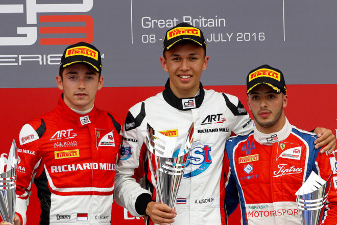 2016年GP3に参戦したアレクサンダー・アルボン（ARTグランプリ）。チームメイトのシャルル・ルクレールには届かなかったが選手権2位を掴んだ
