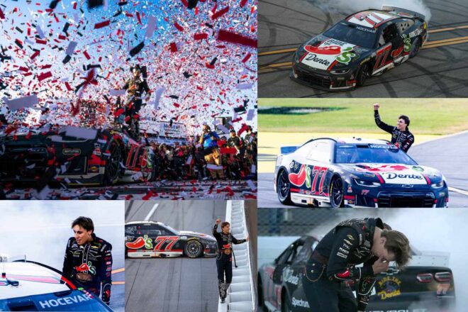 接触の連鎖反応で半数26台が絡む混沌を経て、カーソン・ホセヴァーが待望の初優勝／NASCAR第10戦