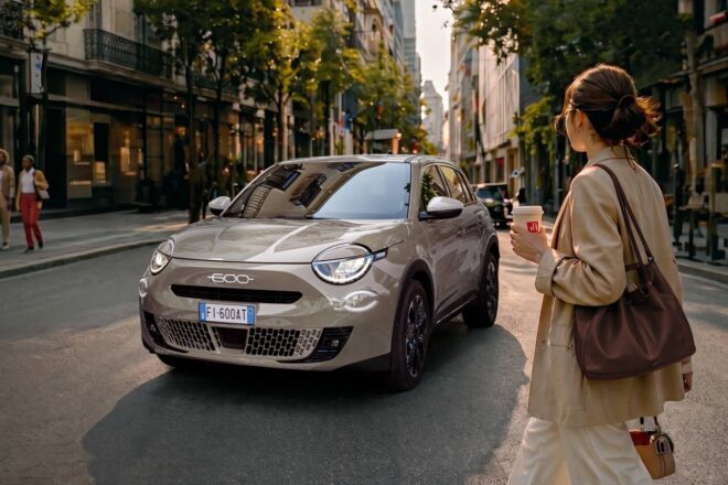 フィアット、最新コンパクトSUV『600ハイブリッド』にホワイトアクセントの限定車“カフェラテ”を設定