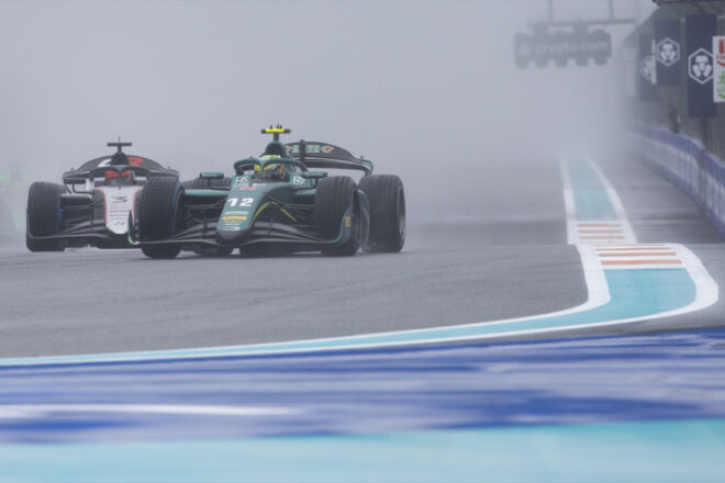 2026年FIA F2第2戦マイアミ マリ・ボヤ（プレマ・レーシング／アストンマーティン育成）＆宮田莉朋（ハイテック／TGR-DC）