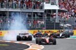 レース1周目にトップに立ったシャルル・ルクレール（フェラーリ）