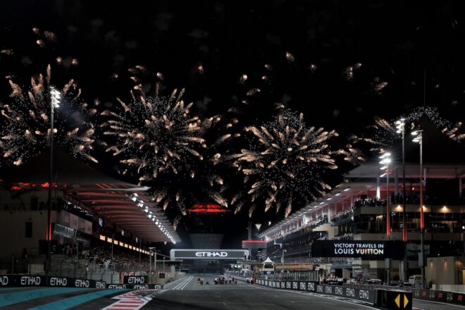 レース終了後の花火