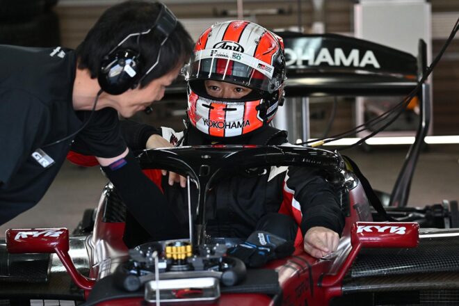 スーパーフォーミュラ、もてぎで第1回カーボンニュートラル開発テストを実施。さまざまな開発メニューをこなす