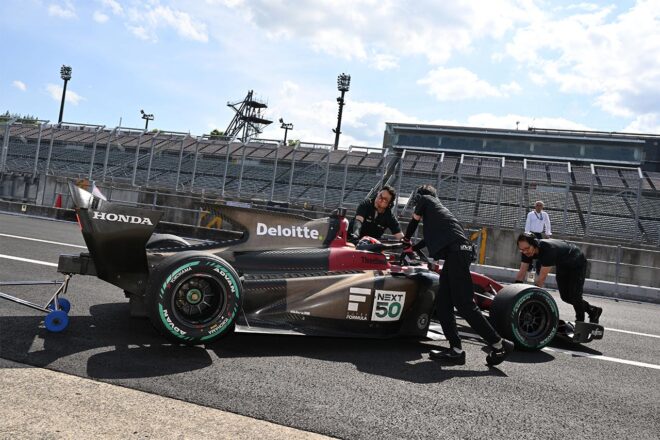 スーパーフォーミュラ、もてぎで第1回カーボンニュートラル開発テストを実施。さまざまな開発メニューをこなす
