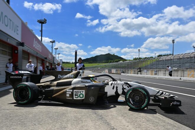 スーパーフォーミュラ、もてぎで第1回カーボンニュートラル開発テストを実施。さまざまな開発メニューをこなす