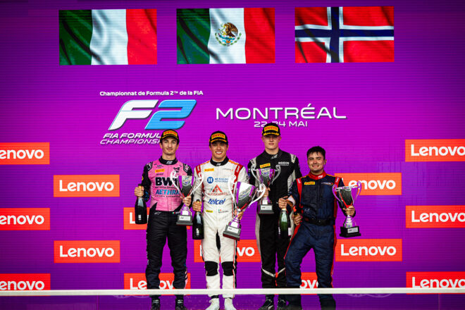 2026年FIA F2第3戦モントリオール　スプリントレース表彰式