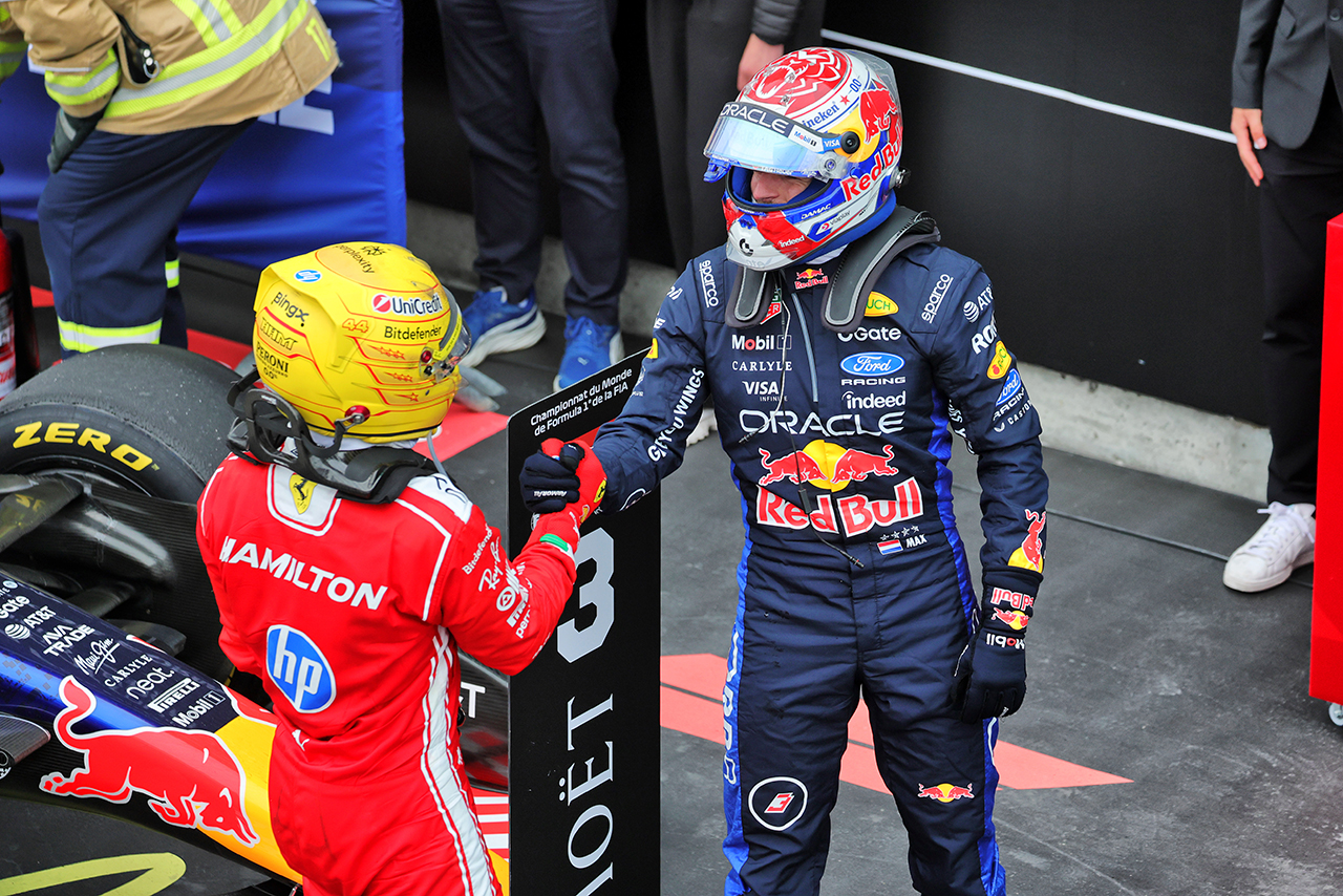 2026年F1第5戦カナダGP　マックス・フェルスタッペン（レッドブル）とルイス・ハミルトン（フェラーリ）