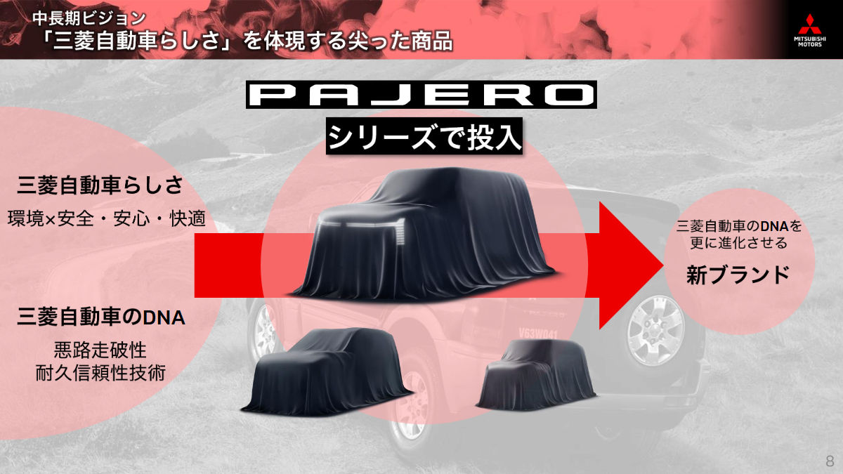 『パジェロ』7年ぶり復活が正式発表、“弟分”も登場か。ミツビシ、特別サイトとティザーを公開