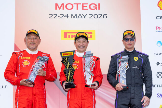 前澤友作、初の総合優勝飾る。2年ぶり復帰のフェラーリ・チャレンジ・ジャパンで連続表彰台／第3戦もてぎ