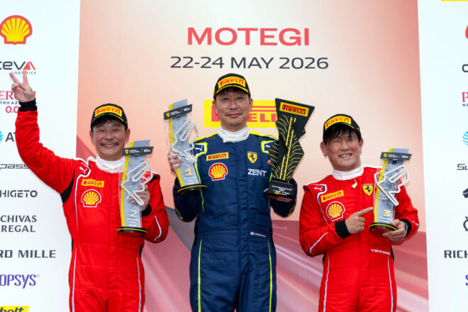 前澤友作、初の総合優勝飾る。2年ぶり復帰のフェラーリ・チャレンジ・ジャパンで連続表彰台／第3戦もてぎ