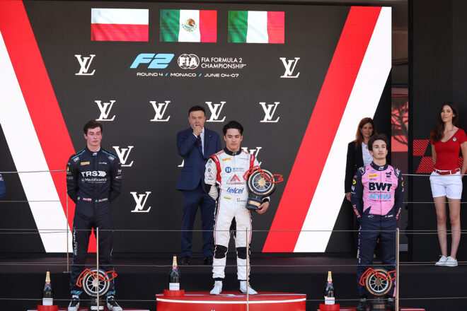 2026年FIA F2第4戦モンテカルロ　スプリントレース表彰台