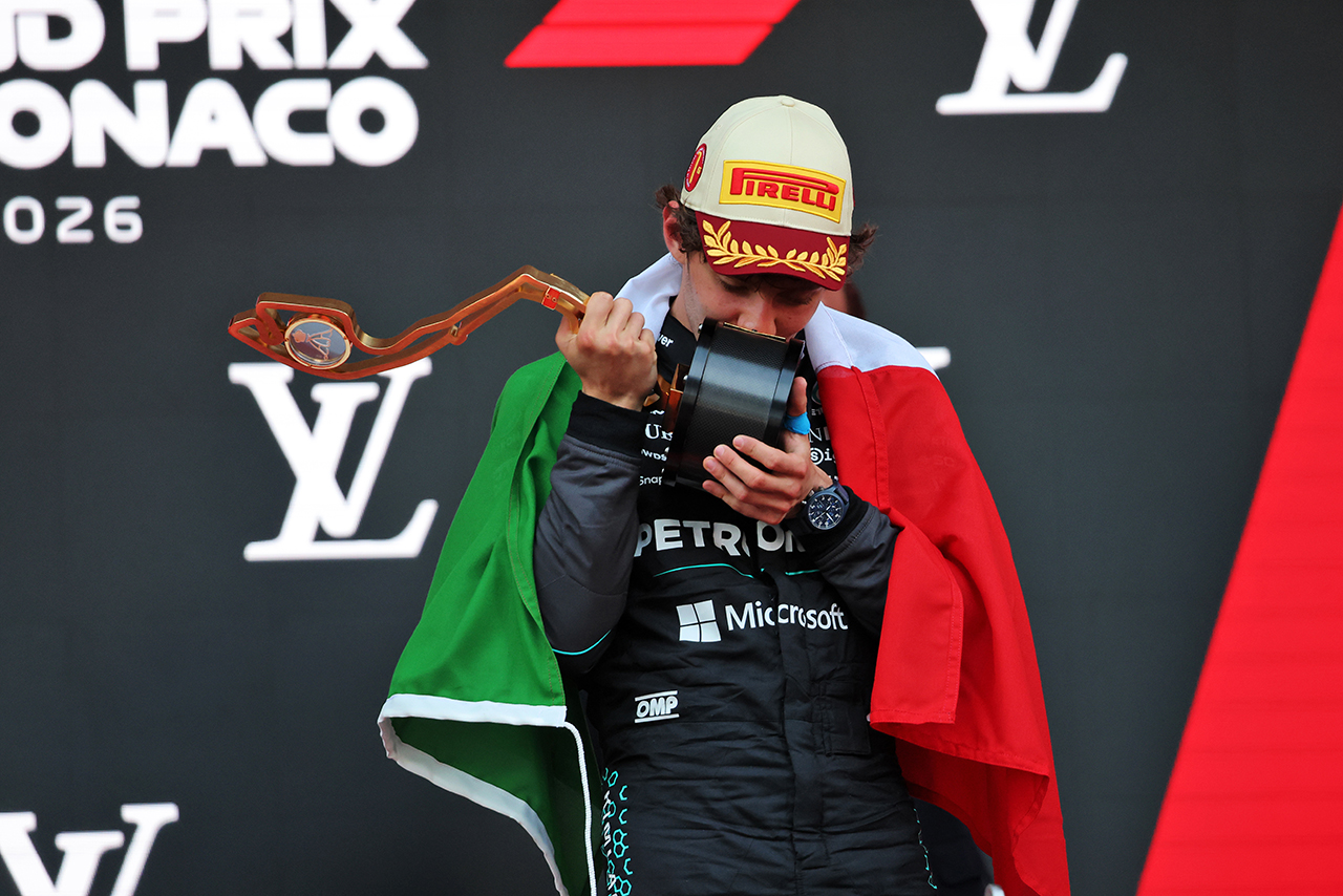 2026年F1第6戦モナコGP　優勝のアンドレア・キミ・アントネッリ（メルセデス）