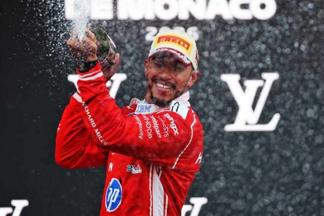 2026年F1第6戦モナコGP　2位のルイス・ハミルトン（フェラーリ）