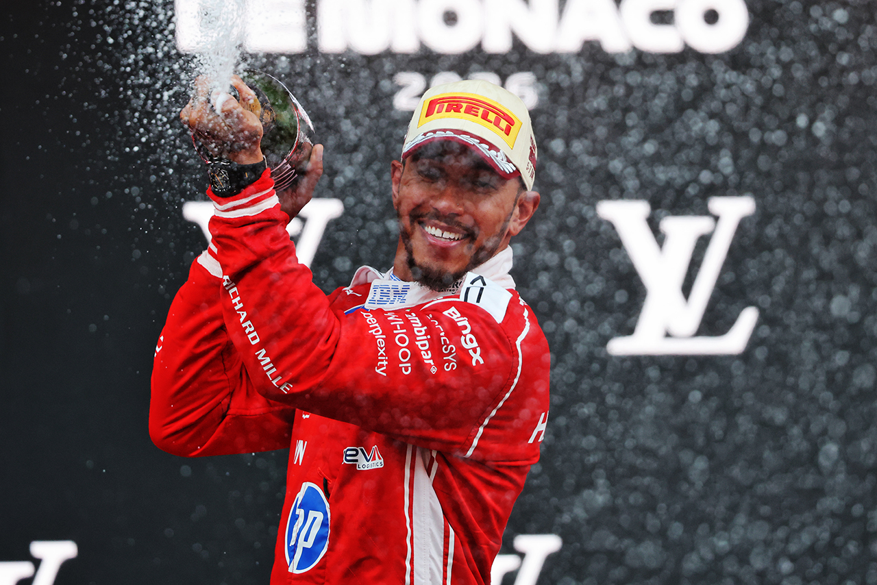 2026年F1第6戦モナコGP　2位のルイス・ハミルトン（フェラーリ）