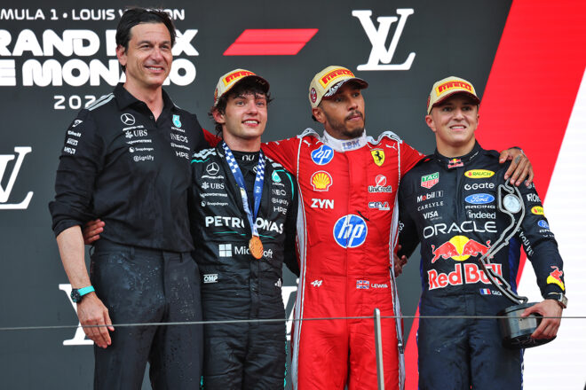 2026年F1第6戦モナコGPの暫定表彰式
