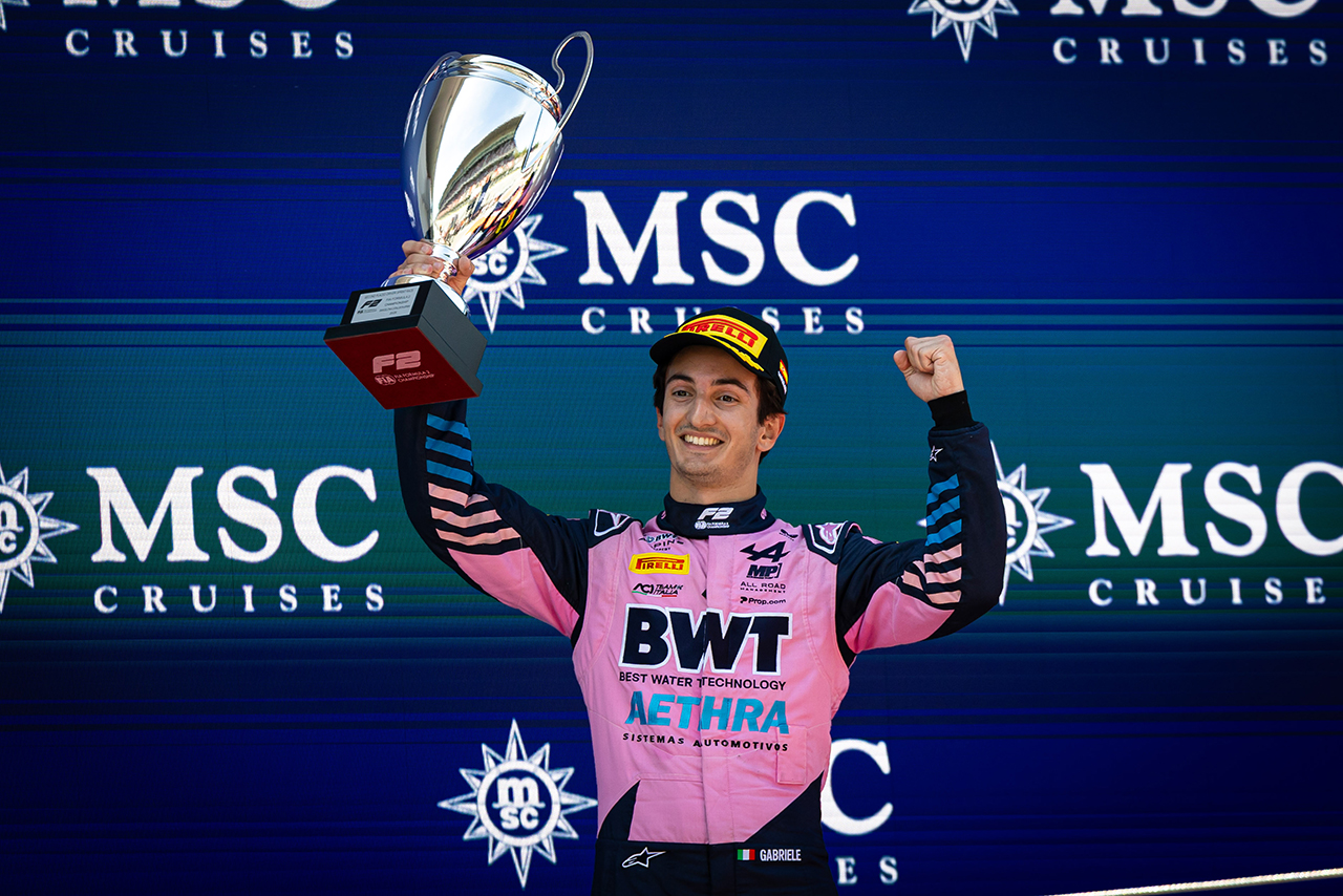 2026年FIA F2第5戦バルセロナ　スプリントレース2位のガブリエレ・ミニ（MPモータースポーツ／アルピーヌ育成）