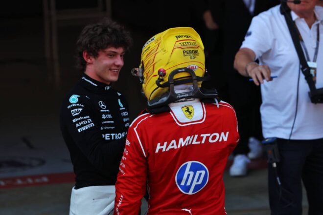 アンドレア・キミ・アントネッリ（メルセデス）＆ルイス・ハミルトン（フェラーリ）