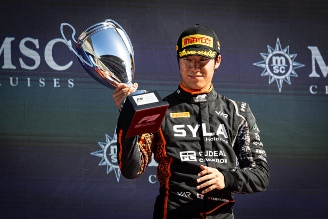 2026年FIA F3第3戦バルセロナ　フィーチャーレースで2位となった山越陽悠（VAR）