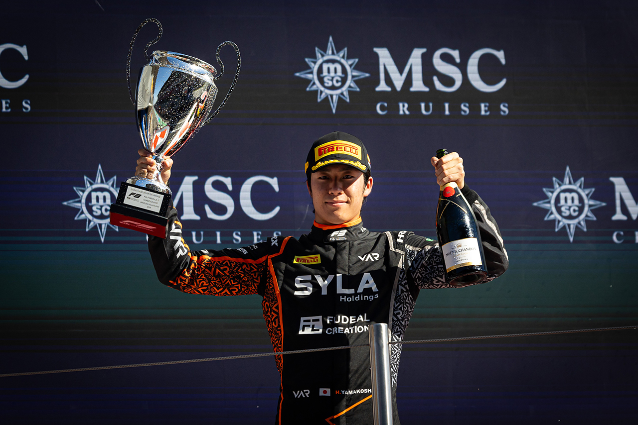 2026年FIA F3第3戦バルセロナ　フィーチャーレースで2位を掴んだ山越陽悠（VAR）
