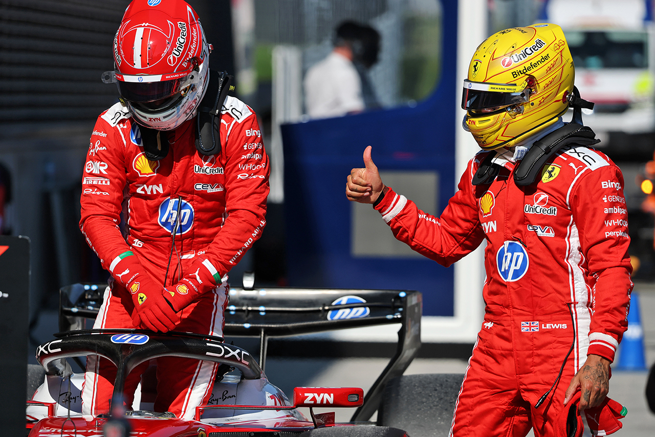 予選2番手シャルル・ルクレール、3番手ルイス・ハミルトン（フェラーリ）