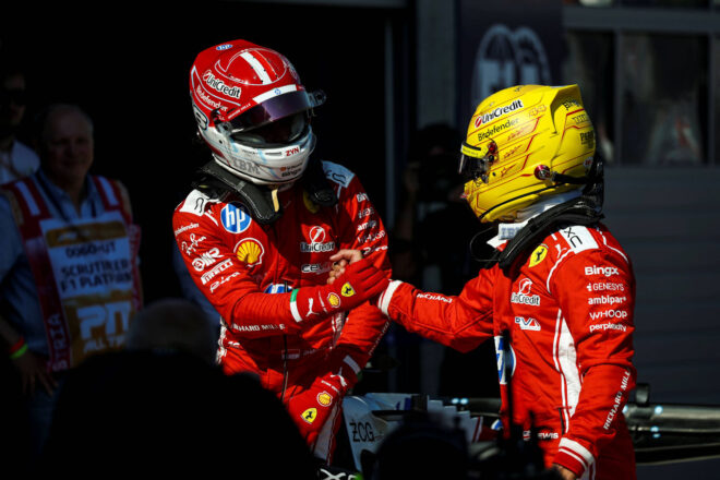 シャルル・ルクレールとルイス・ハミルトン（フェラーリ）