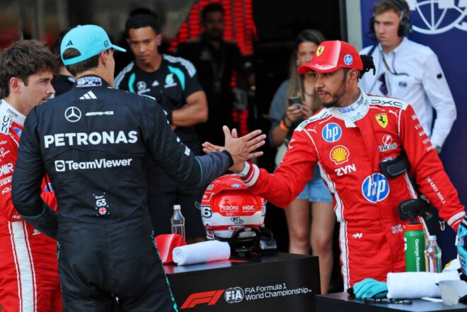 ジョージ・ラッセル（メルセデス）＆ルイス・ハミルトン（フェラーリ）