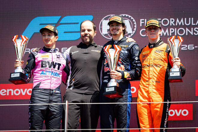 2026年FIA F2第6戦シュピールベルク　フィーチャーレース表彰式