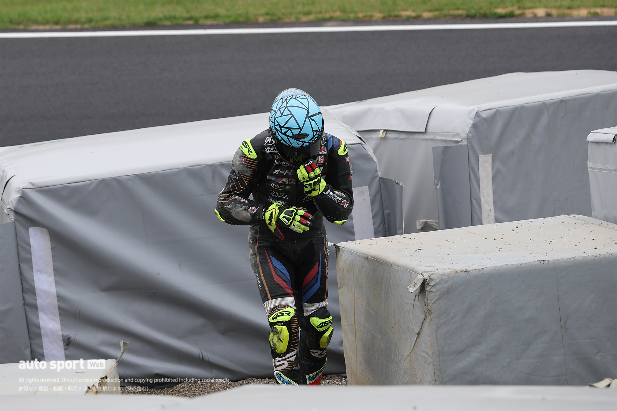 クラッシュを喫したハンネス・スーマー（AutoRace Ube Racing Team）／2026鈴鹿8耐 合同テスト 2回目