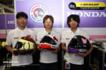 SANRIO CHARACTERS × Honda Kumamoto Racing（左から千田俊輝、井手瑶輔、小島一浩）／2026鈴鹿8耐