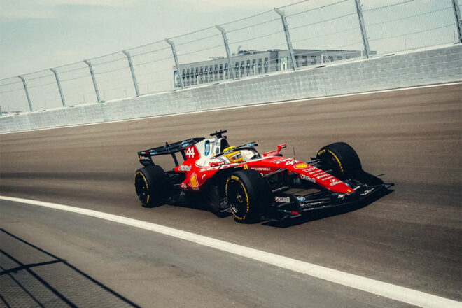 7月にマドリンクでフィルミングデー走行を行ったフェラーリ/シャルル・ルクレール