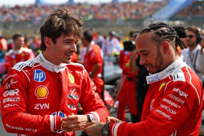 2026年F1第9戦イギリスGP　シャルル・ルクレール、ルイス・ハミルトン（フェラーリ）