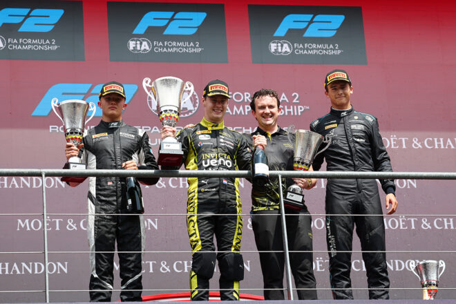 2026年FIA F2第8戦スパ・フランコルシャン　スプリントレース暫定表彰式