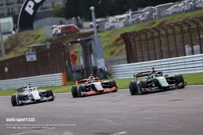坪井翔（VANTELIN TEAM TOM’S）、岩佐歩夢（TEAM MUGEN AUTOBACS）、牧野任祐（DOCOMO TEAM DANDELION RACING）