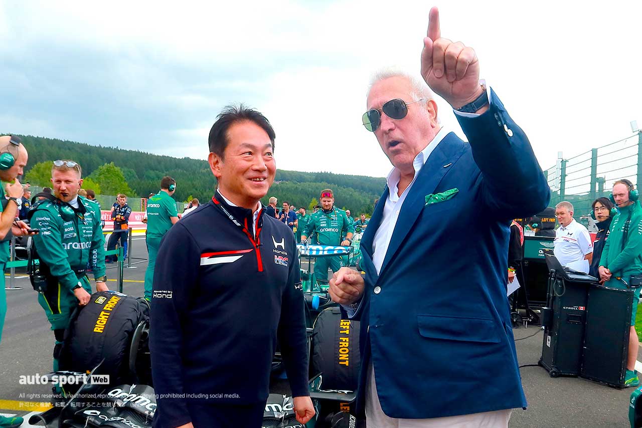 ホンダ・レーシング（HRC）の渡辺康治社長＆オーナーのローレンス・ストロール（アストンマーティン）