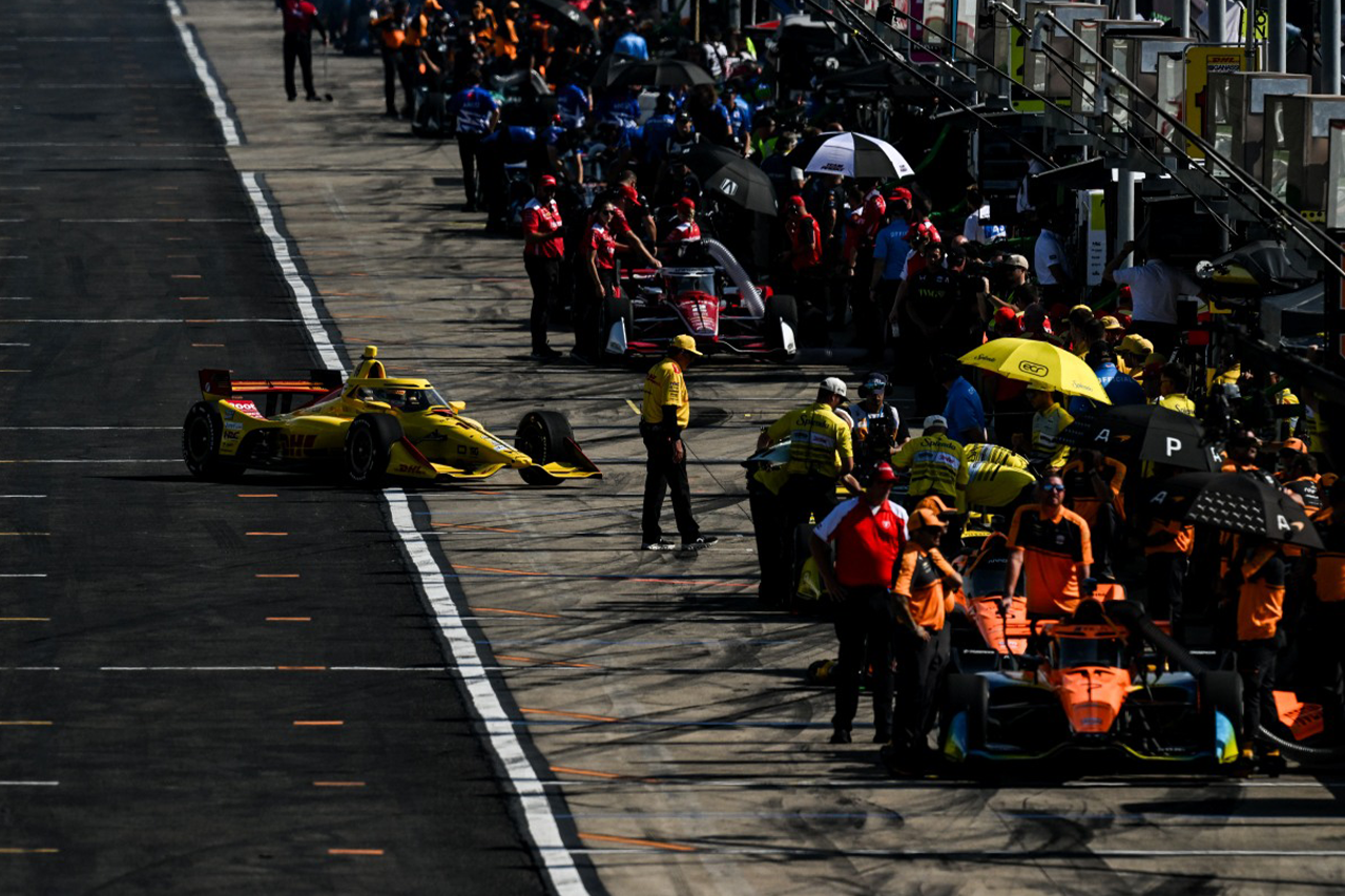 インディカー第12戦ミュージックシティGPが雨天延期に。決勝レースは翌日に実施