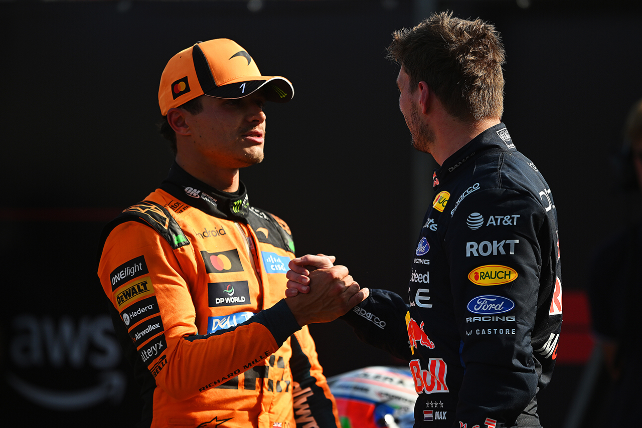 優勝ランド・ノリス（マクラーレン）と2位マックス・フェルスタッペン（レッドブル）SI202607260253